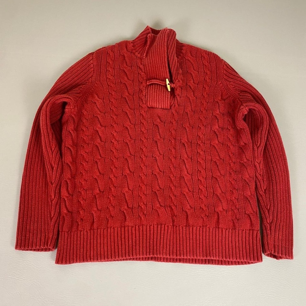 Chaps Vibrant Red Turtleneck Sweater - Picture 1 of 2